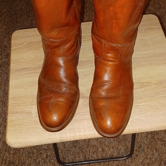 Cowboy steeltoe boots made in USA. ANSI safety code. Size 11D, light brown. - Picture 9 of 15